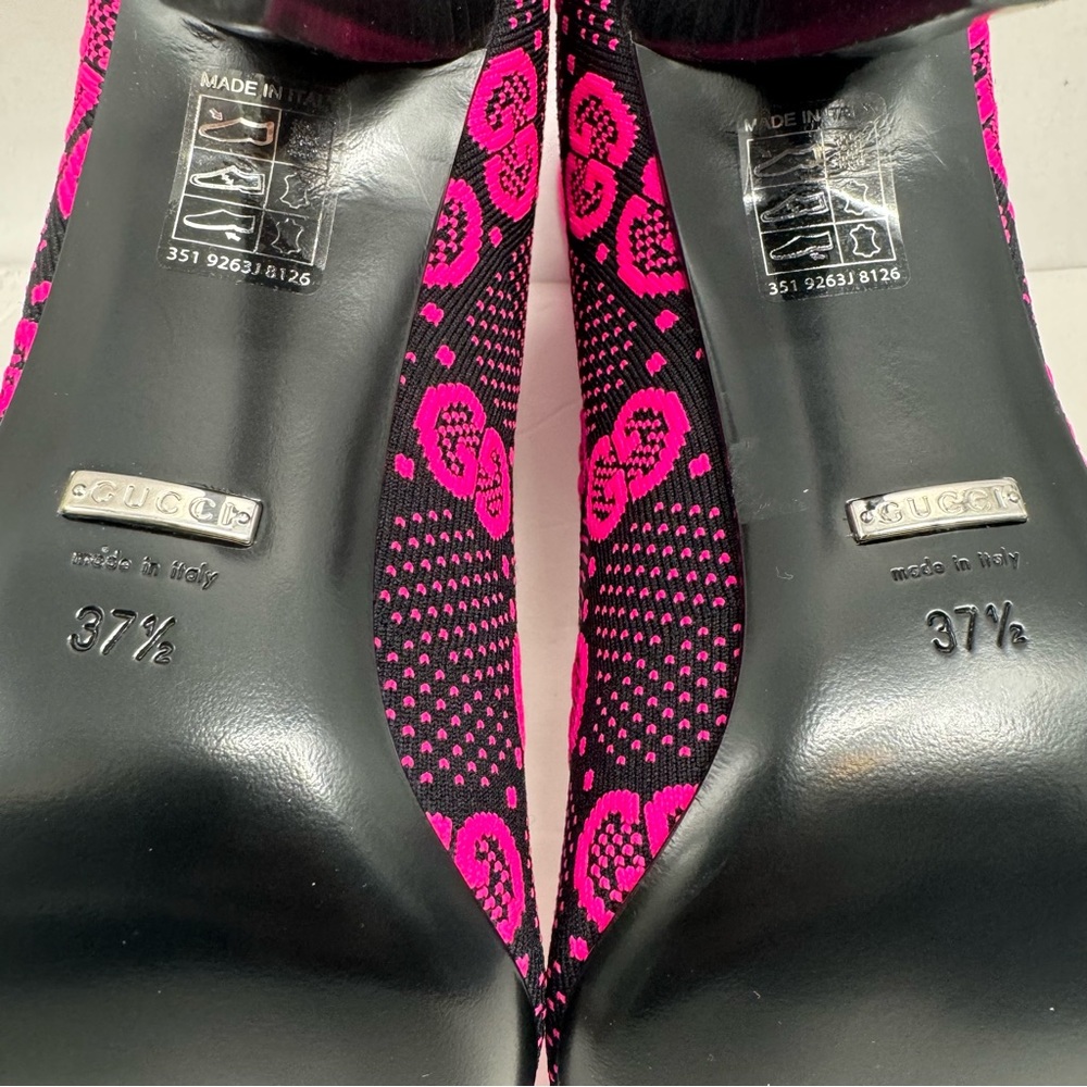 GUCCI Technical Jersey Knit GG Monogram Square G 75mm Ankle Boots🔥🔥🔥👀👀😳 - Picture 13 of 15